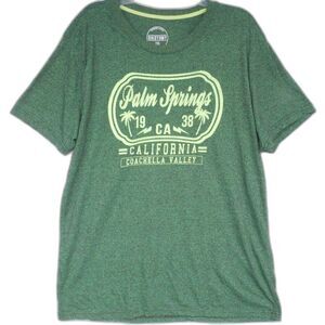 Dikotomy Mens Size XXL T-shirt Green Plam Springs Ca 1938 Coachella Valley Print